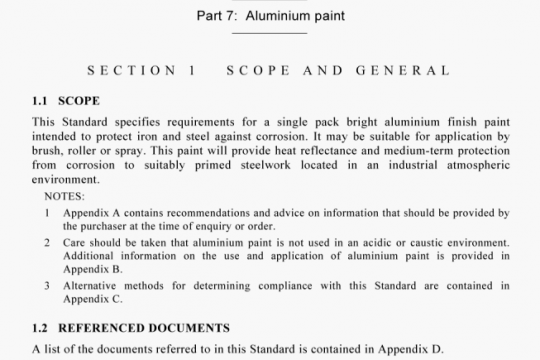 AS NZS 3750.7:2009 pdf free – Paints for steel structures